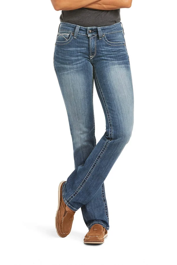 Ariat R.E.A.L. Mid Rise Stretch Icon Stackable Straight Leg Jeans