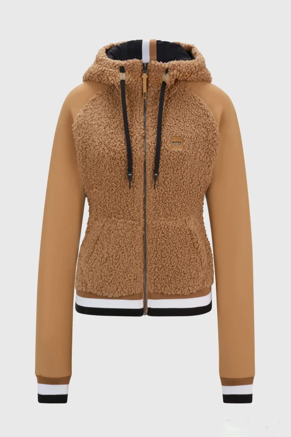 Boss Riva Teddy Hybrid Zip Hoodie