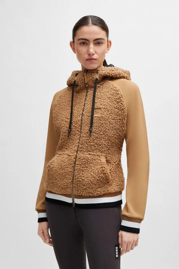 Boss Riva Teddy Hybrid Zip Hoodie