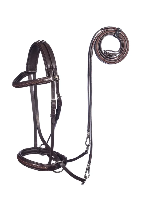 F.R.A. Freedom Riding Articles Ulan Bitless Bridle (System 5) Leather w/ Leather Reins