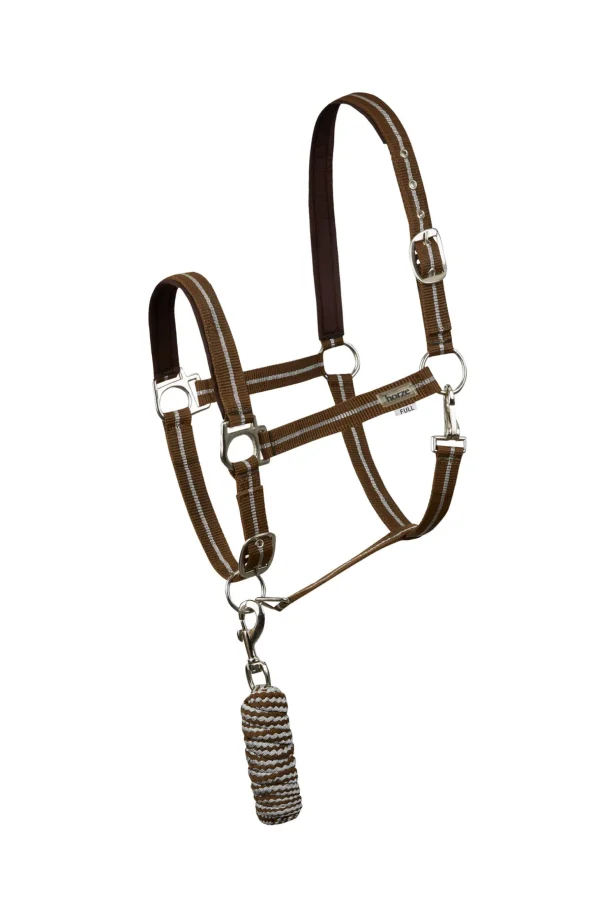 Horze Halter & Lead Set with Metallic Stripes