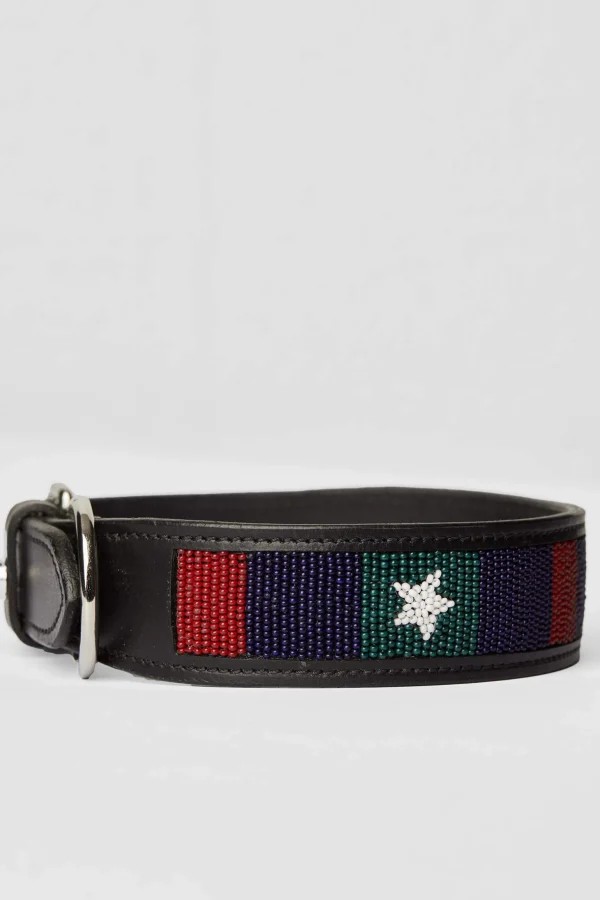 Horze Noir Dog Collar with Stars