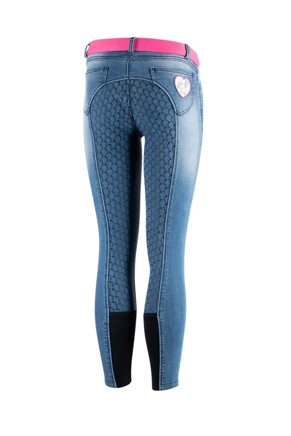 Horze Poppy Kids Denim Silicone Full Seat Breeches